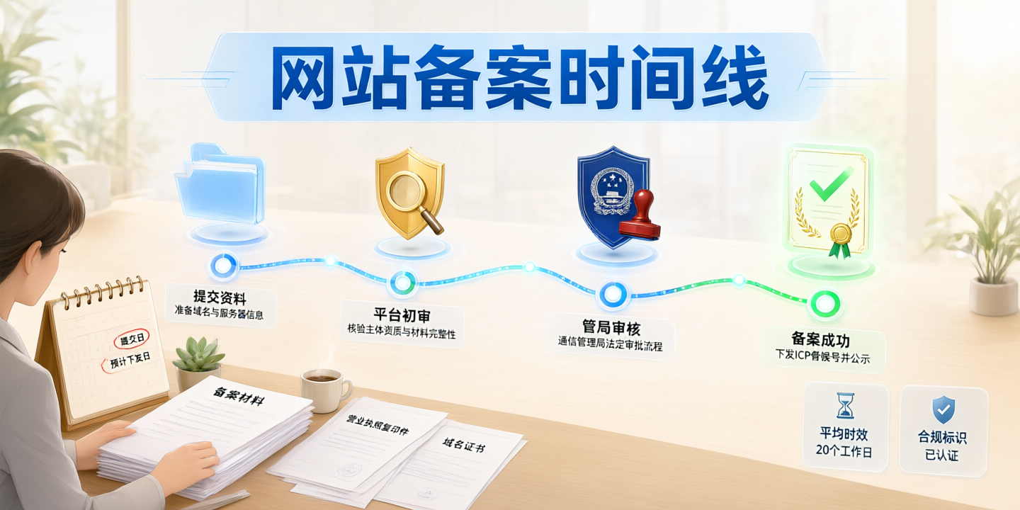 网站备案大概需要多长时间？完整流程与时间线拆解
